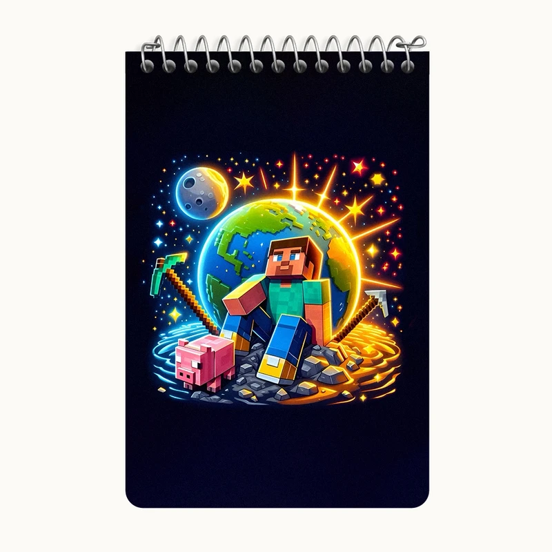 دفتر یادداشت 50 برگ خندالو طرح ماینکرافت (Minecraft) کد F12060