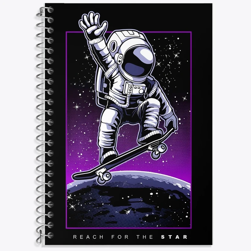 دفتر زبان 50 برگ خندالو مدل سه خط طرح فضانورد کد F10095