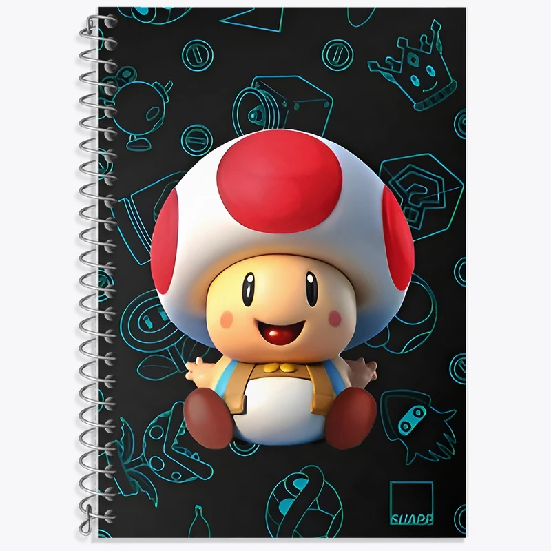 دفتر زبان 50 برگ خندالو مدل سه خط طرح سوپر ماریو (Super Mario) کد F9578