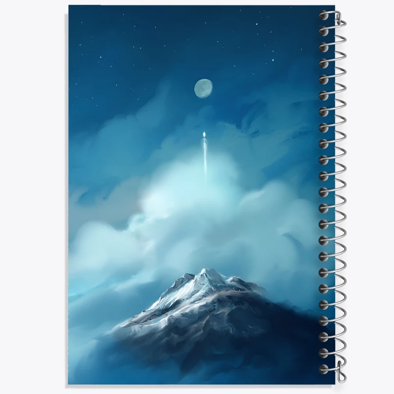 دفتر ژورنال نویسی 50 برگ خندالو مدل نقطه ای طرح کوه و ماه کد F12551