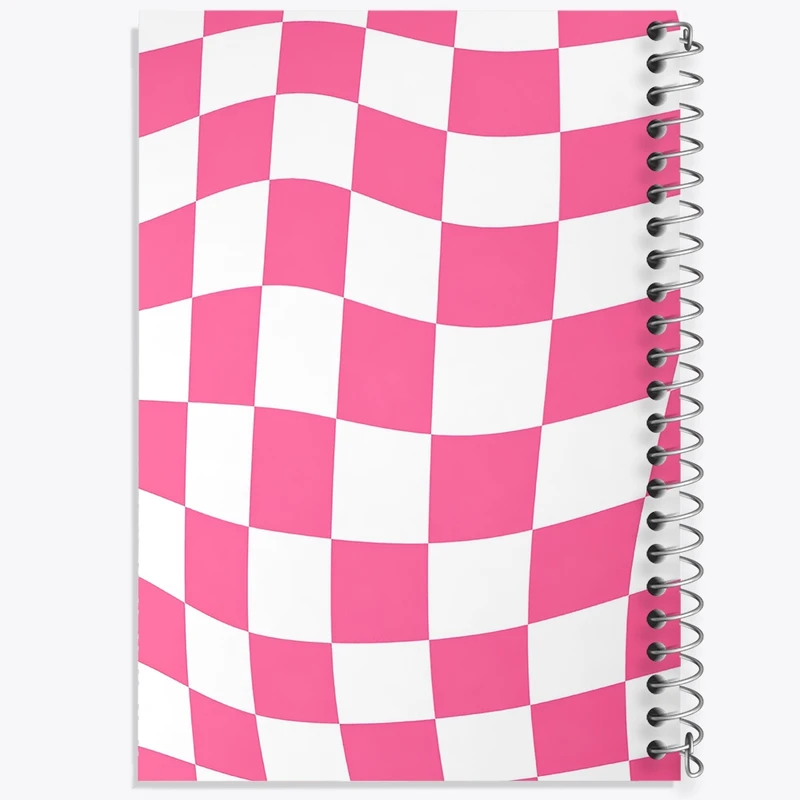 دفتر طراحی 50 برگ خندالو طرح چهارخونه صورتی کد N2727