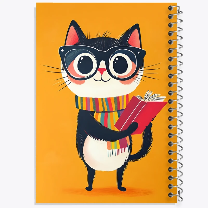 دفتر طراحی 50 برگ خندالو طرح گربه کاتبخوان کد F12859