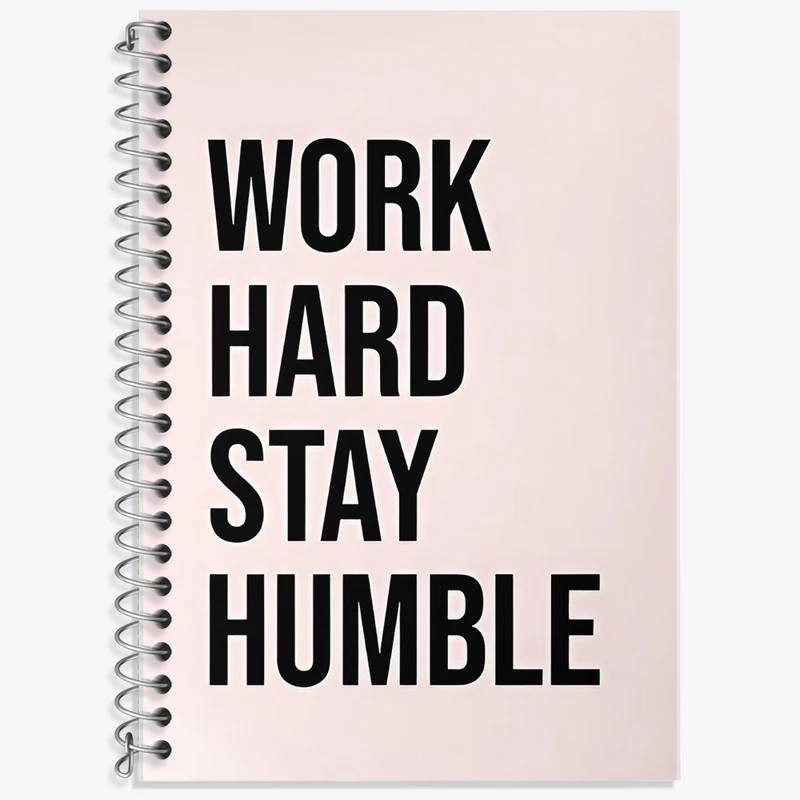 دفتر زبان 50 برگ خندالو مدل سه خط طرح Work Hard Stay Humble کد F12564