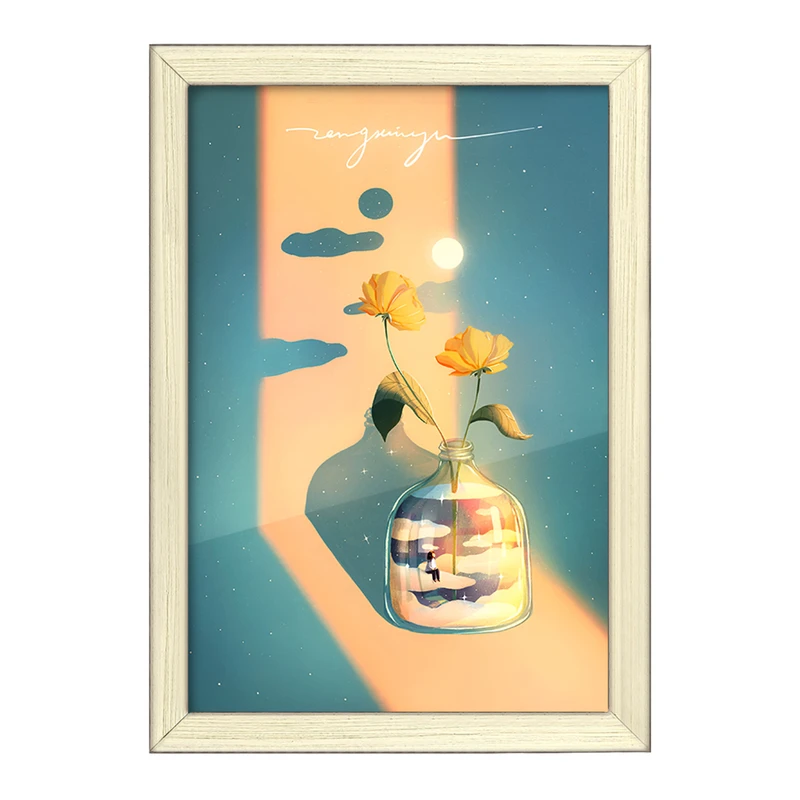 تابلو خندالو طرح گلدان گل کد F11043