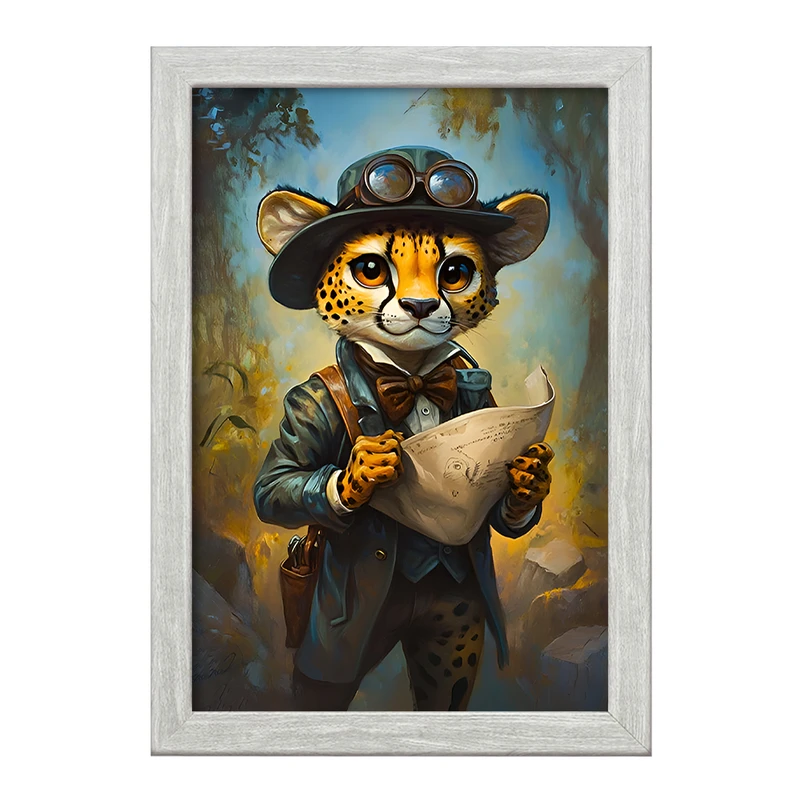 تابلو خندالو طرح یوزپلنگ جهانگرد کد F11784