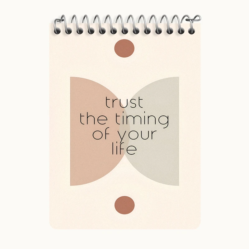 دفتر یادداشت 50 برگ خندالو طرح Trust The Timing Of Your Life کد N6897