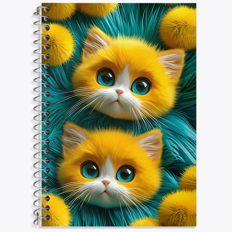 دفتر زبان 50 برگ خندالو مدل دو خط طرح گربه های بامزه کد F12776