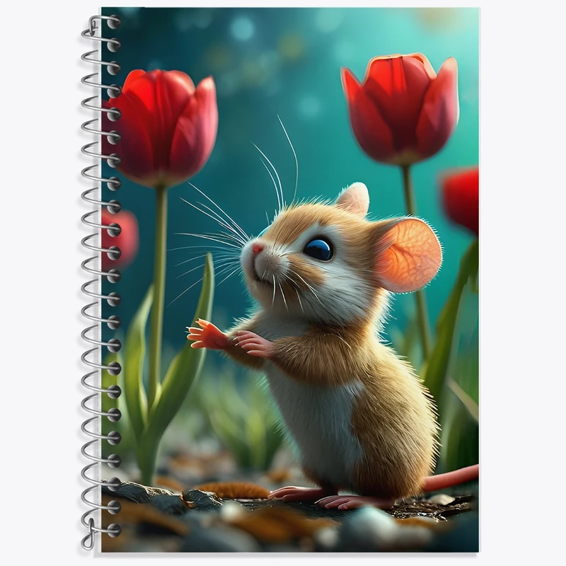 دفتر زبان 50 برگ خندالو مدل سه خط طرح موش بامزه کد F12775