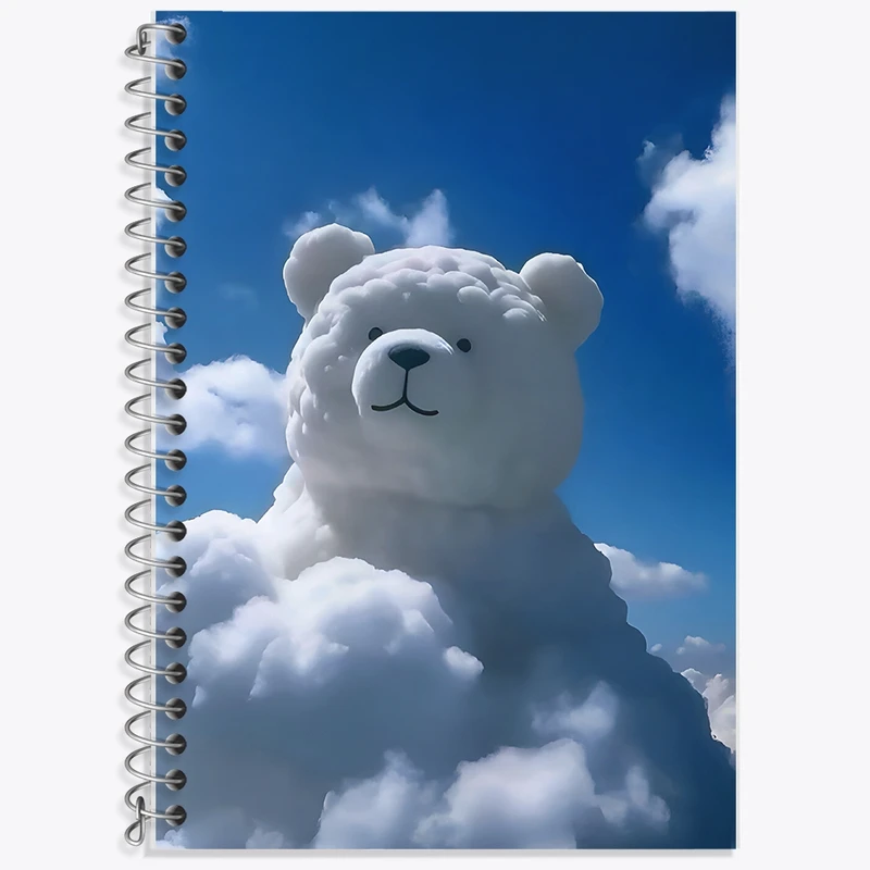 دفتر زبان 50 برگ خندالو مدل سه خط طرح ابر خرسی کد F8535