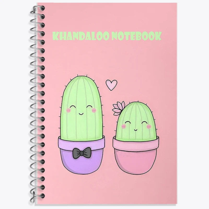 دفتر زبان 50 برگ خندالو مدل سه خط طرح کاکتوس عاشق کد N7387