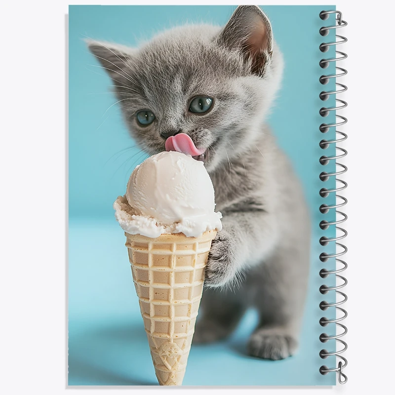 دفتر لیست خرید 50 برگ خندالو طرح گربه و بستنی کد F10034