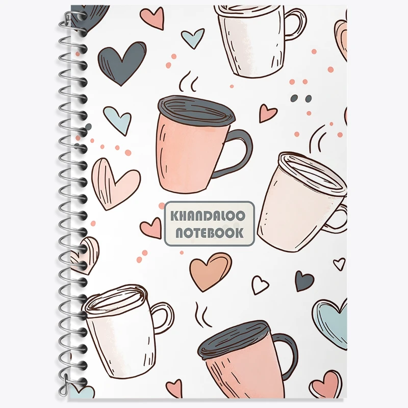 دفتر لغت 50 برگ خندالو طرح پترن قهوه کد N7322