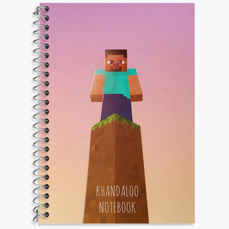 دفتر زبان 50 برگ خندالو مدل سه خط طرح بازی ماینکرافت (Minecraft) کد N8780