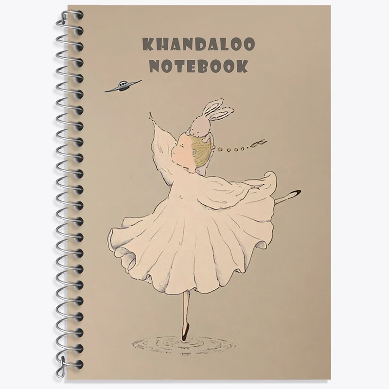 دفتر زبان 50 برگ خندالو مدل سه خط طرح باله  دختر کوچولو کد N8478