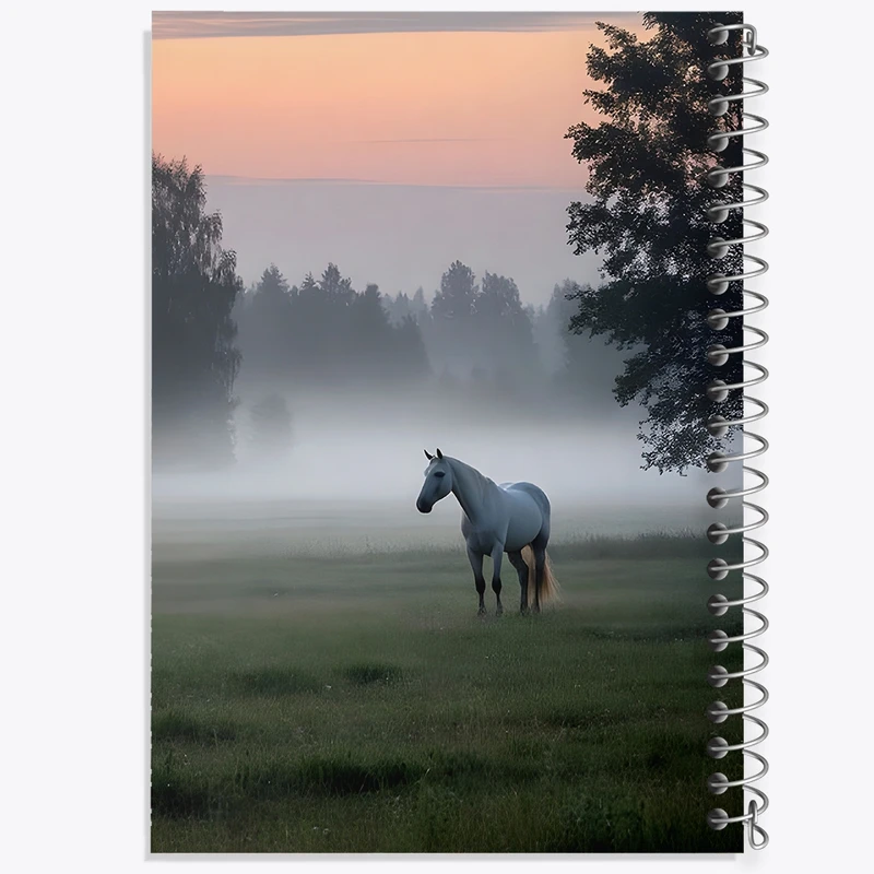 دفتر ژورنال نویسی 50 برگ خندالو مدل نقطه ای طرح منظره و اسب کد F14377