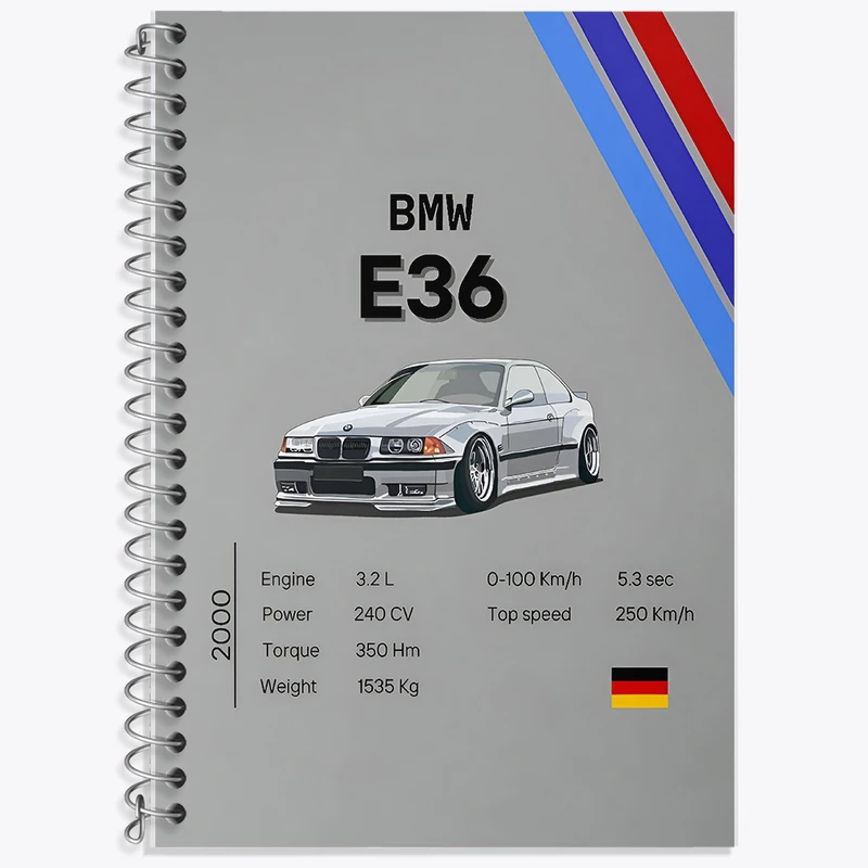 دفتر زبان دوخط 50 برگ خندالو طرح بی ام دبلیو (BMW) کد F13484