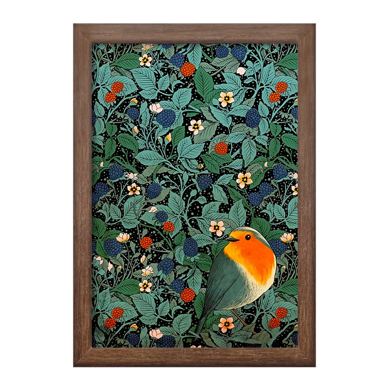 تابلو خندالو طرح گل و مرغ کد F14131