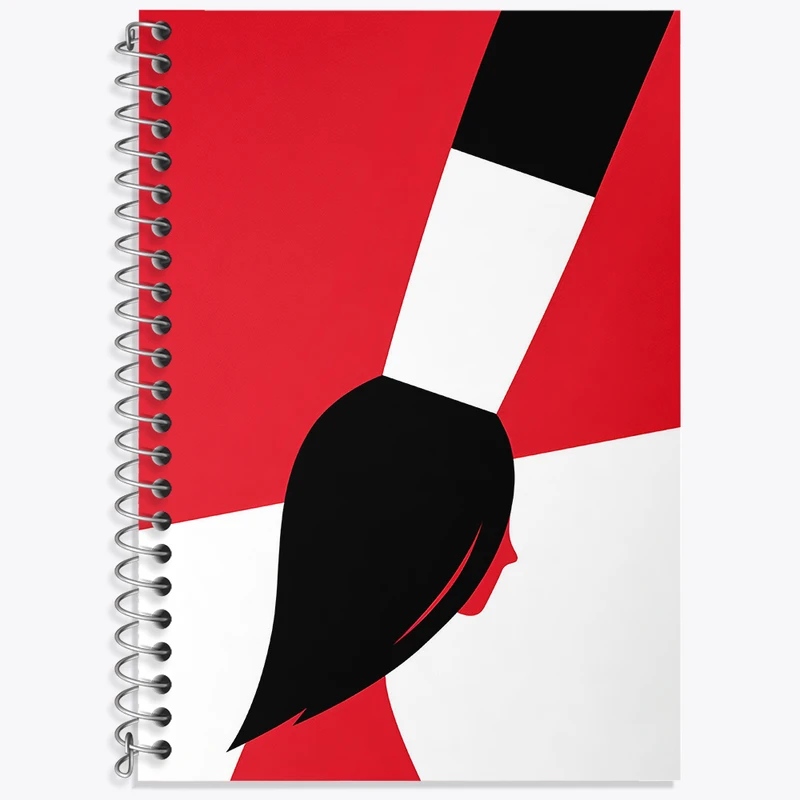 دفتر زبان 50 برگ خندالو مدل دو خط طرح قلمو و رنگ کد F4983