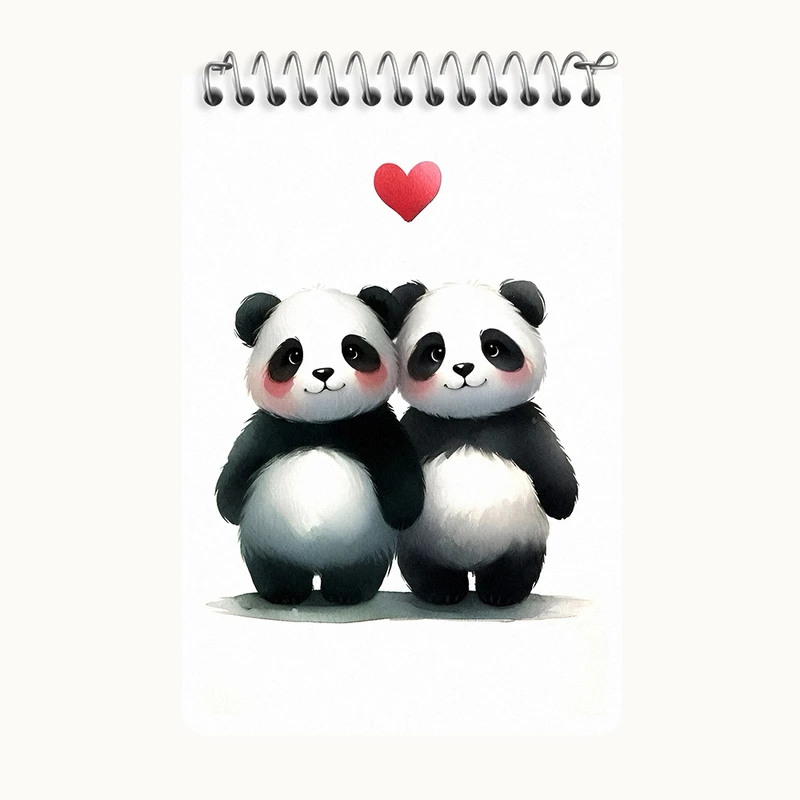 دفتر یادداشت 50 برگ خندالو طرح پانداهای بامزه کد F7889