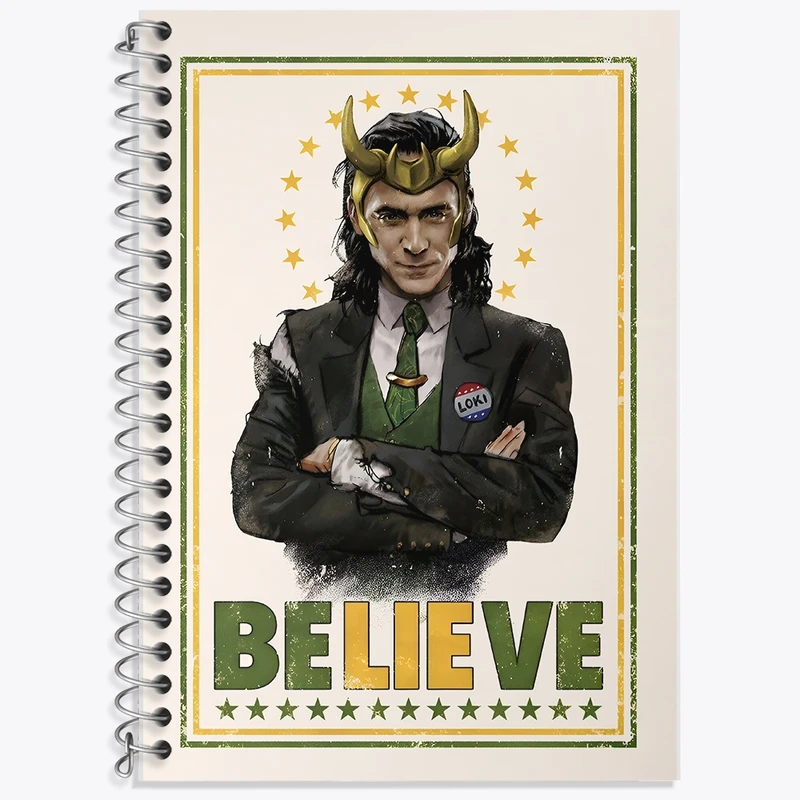 دفتر زبان 50 برگ خندالو مدل سه خط طرح لوکی (Loki) کد F10504