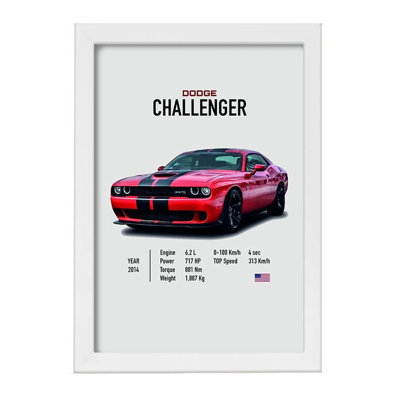تابلو خندالو طرح داج (Dodge Challenger) کد F13482