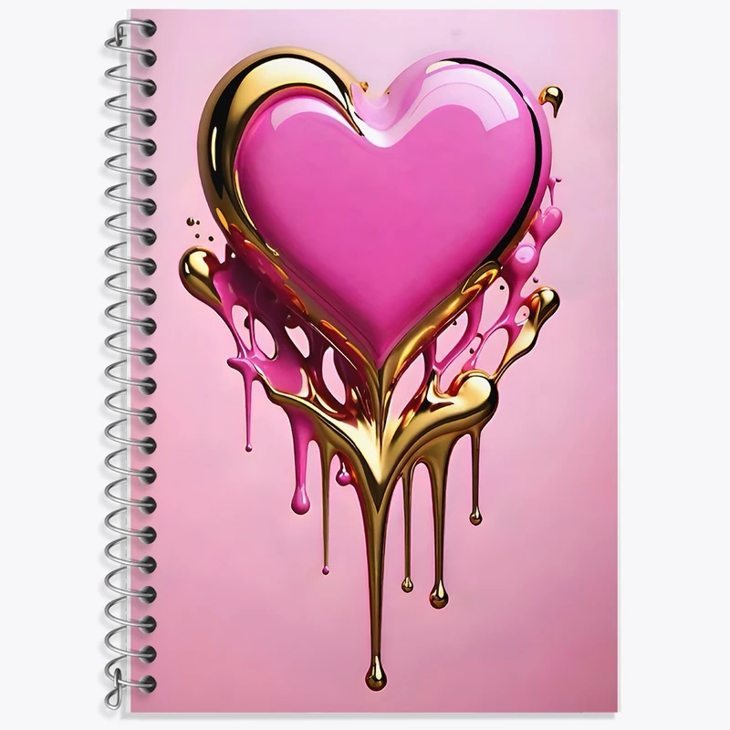 دفتر زبان 50 برگ خندالو مدل سه خط طرح قلب کد F9572