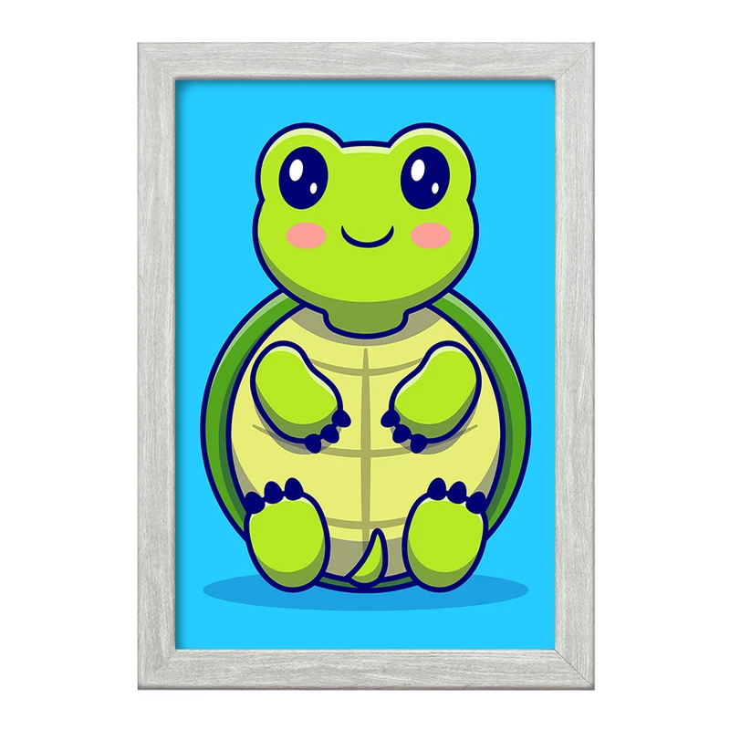 تابلو خندالو طرح  حیوانات بامزه لاکپشت کد 25425