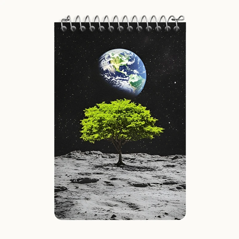 دفتر یادداشت 50 برگ خندالو طرح درخت و کره زمین کد F12097