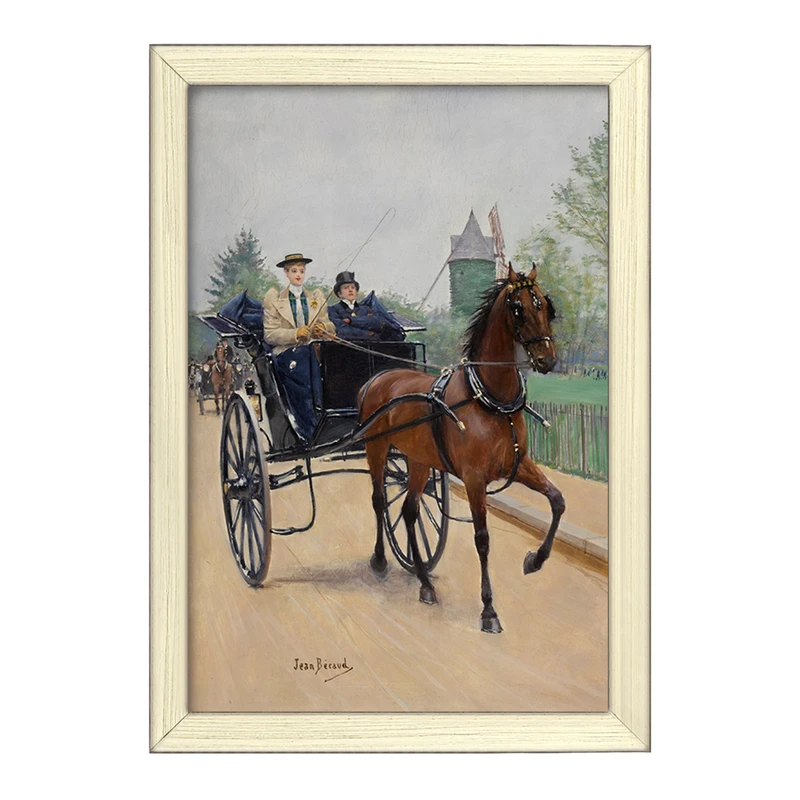 تابلو خندالو طرح نقاشی کالسکه اثر ژان برو کد F12347