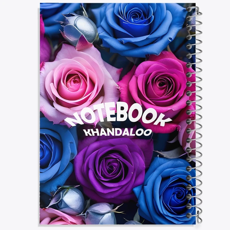 دفتر ژورنال نویسی 50 برگ خندالو مدل نقطه ای طرح پترن گل رز کد N7646