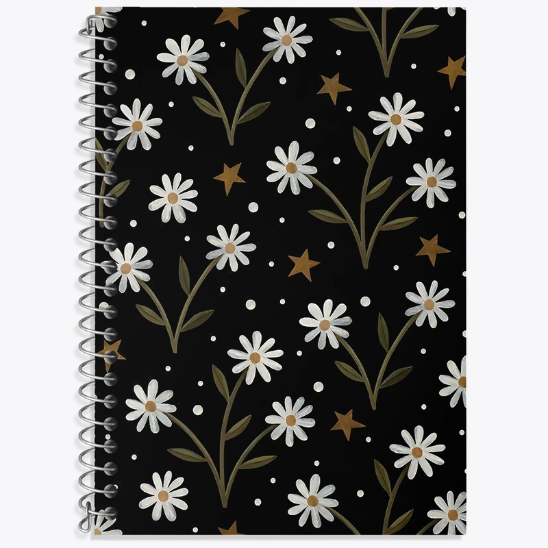 دفتر زبان دوخط 50 برگ خندالو طرح پترن گل گلی کد N6073