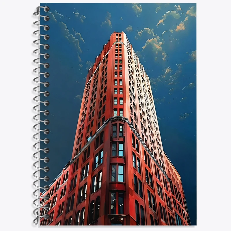 دفتر زبان 50 برگ خندالو مدل سه خط طرح آسمان خراش کد N7498