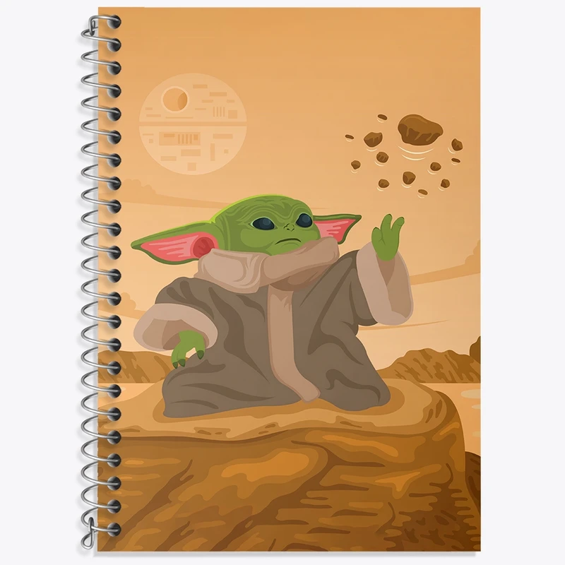 دفتر زبان 50 برگ خندالو مدل سه خط طرح بیبی یودا کد F3586