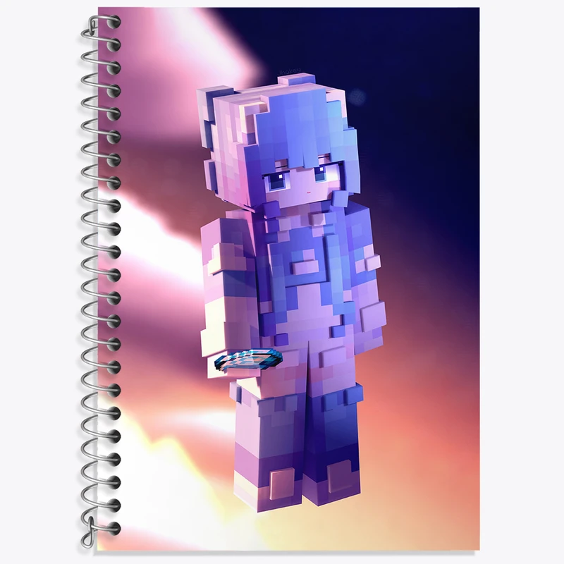 دفتر زبان 50 برگ خندالو مدل دو خط طرح بازی ماینکرافت (Minecraft) کد N8737