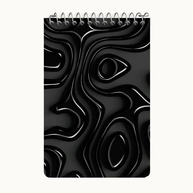 دفتر یادداشت 50 برگ خندالو طرح پترن مشکی کد F3863