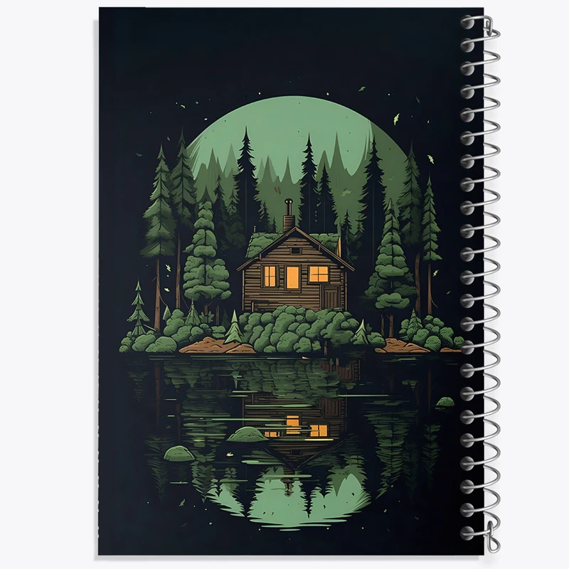 دفتر مشق 50 برگ خندالو طرح کلبه ی جنگلی کد F3662