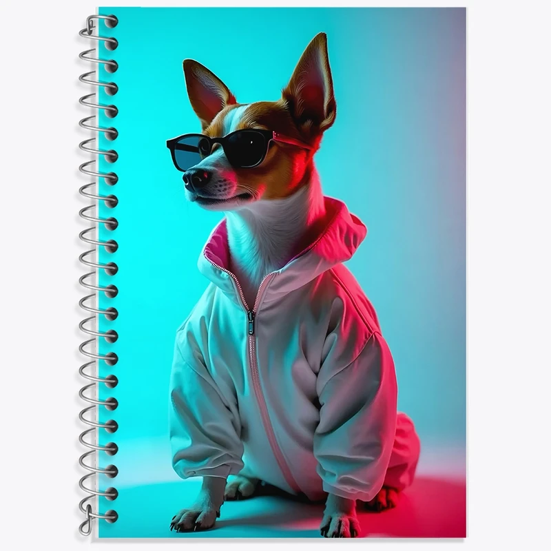 دفتر زبان 50 برگ خندالو مدل سه خط طرح سگ کد F10044