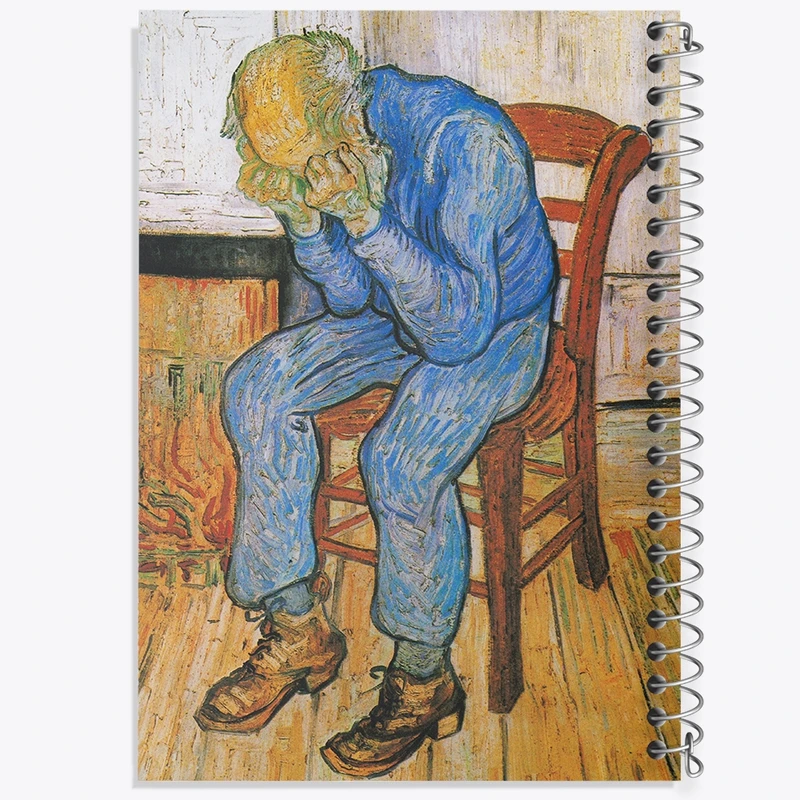 دفتر لیست خرید 50 برگ خندالو طرح نقاشی در دروازه ابدیت اثر ونسان ونگوگ کد F12228