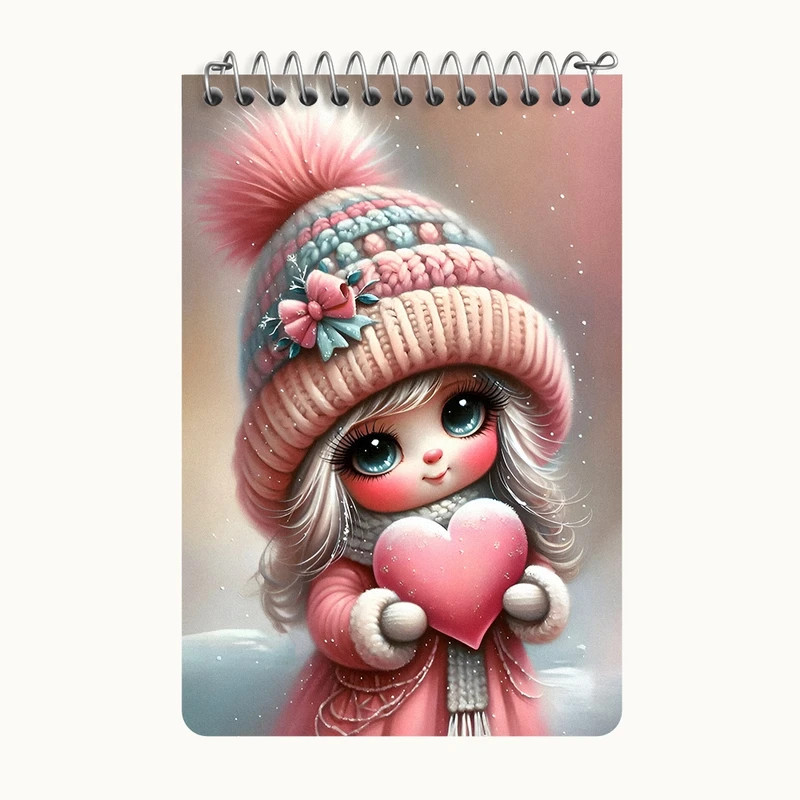 دفتر یادداشت 50 برگ خندالو طرح دختر کیوت کد F7158