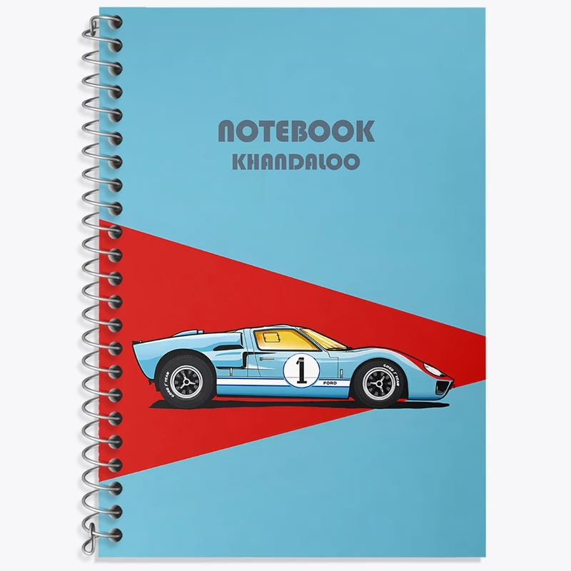 دفتر زبان 50 برگ خندالو مدل سه خط طرح فورد (Ford GT40) کد N7538