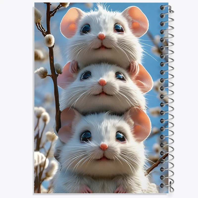 دفتر ژورنال نویسی 50 برگ خندالو مدل نقطه ای طرح موش های بازیگوش کد F12791