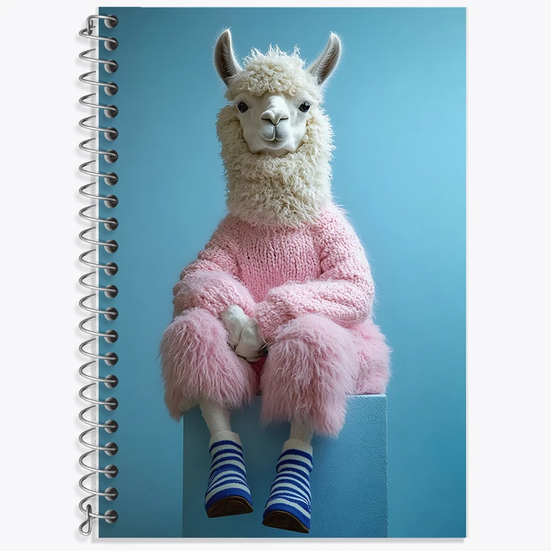 دفتر زبان دوخط 50 برگ خندالو طرح لاما کد F10038