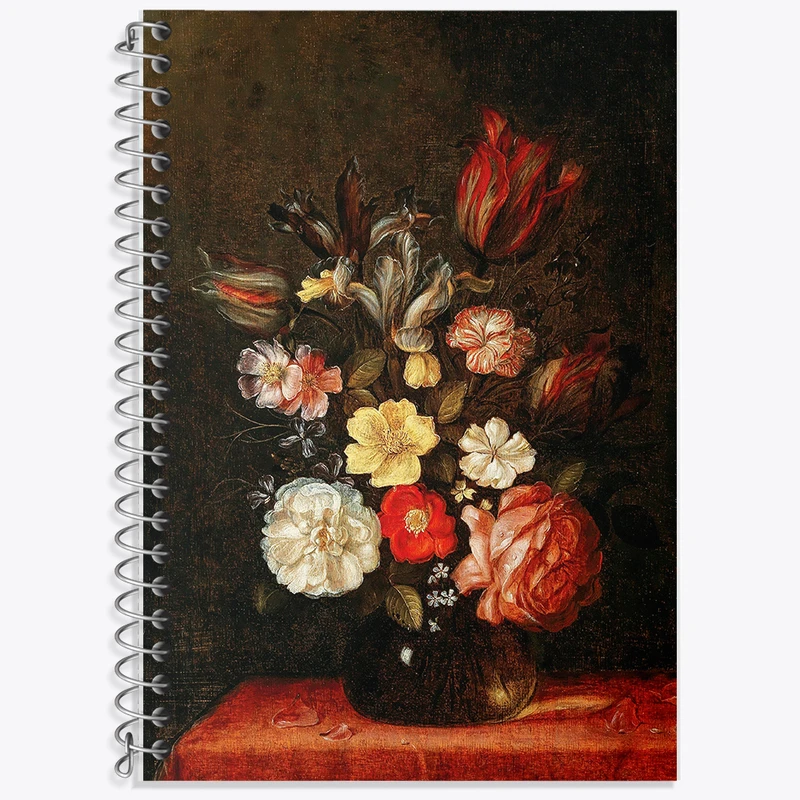 دفتر نت موسیقی 50 برگ خندالو طرح نقاشی گلدان گل اثر پیتر ون دو ون کد F12247