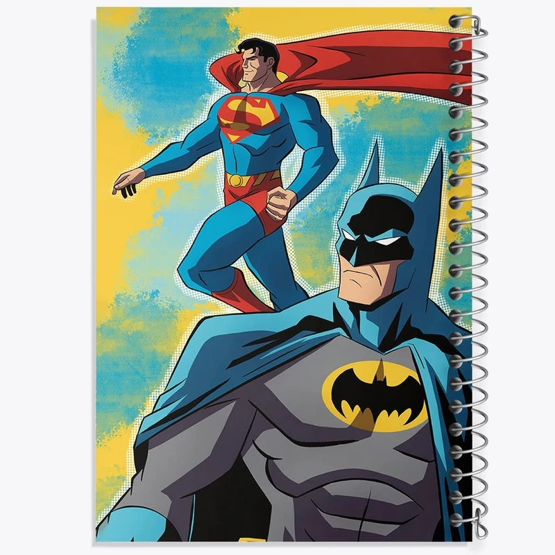 دفتر طراحی 50 برگ خندالو طرح بتمن و سوپر من کد F2774