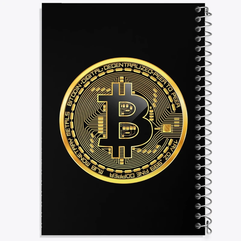 دفتر طراحی 50 برگ خندالو طرح ارز دیجیتال بیت کوین  کد 4083