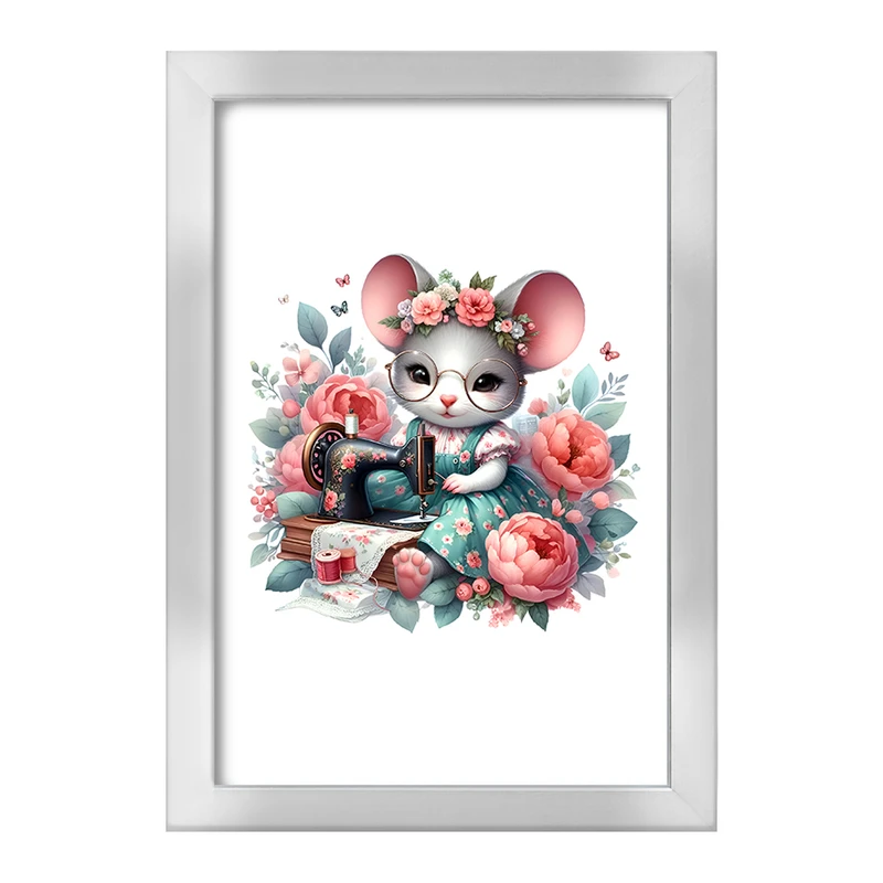 تابلو خندالو طرح موش خیاط کد F6199