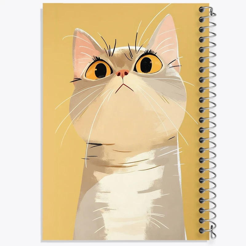 دفتر ژورنال نویسی 50 برگ خندالو مدل نقطه ای طرح گربه بامزه کد F3121