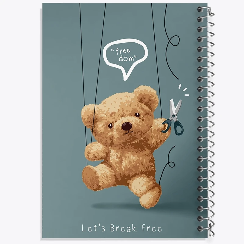 دفتر طراحی 50 برگ خندالو طرح خرس تدی کد F1536