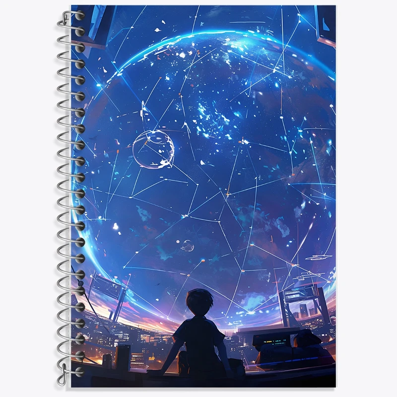 دفتر لغت 50 برگ خندالو طرح آسمان شب کد F9238