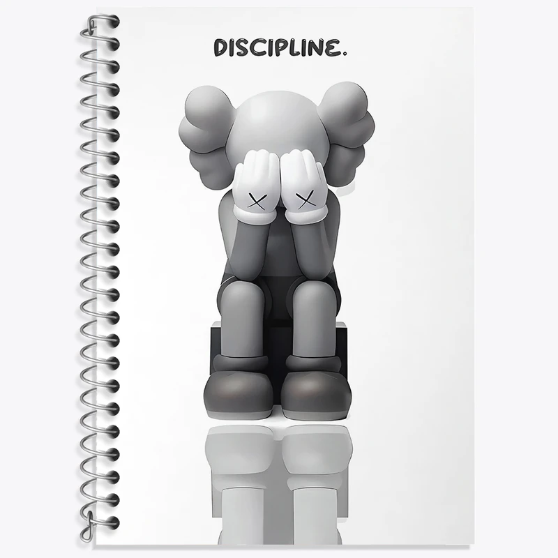 دفتر زبان دوخط 50 برگ خندالو طرح عروسک کاز (kaws) کد F3991